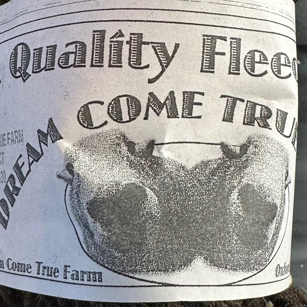 Dream come true farm natural black fleece wool skein 4.2 oz